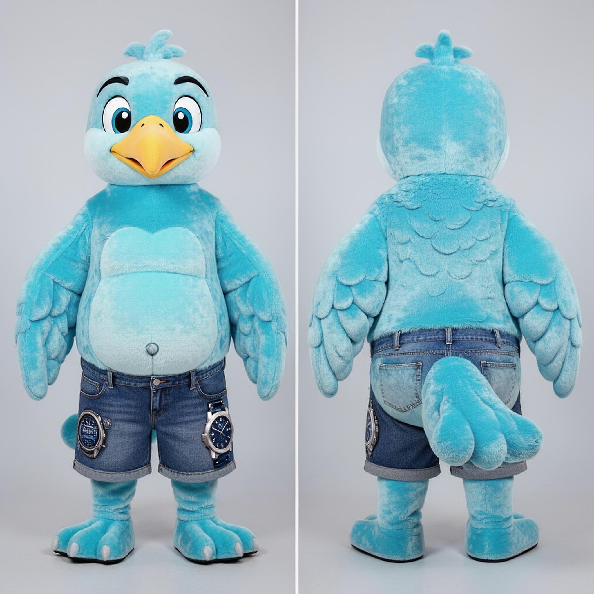 MASTICOT Cyan Feathered Albatross Mascot