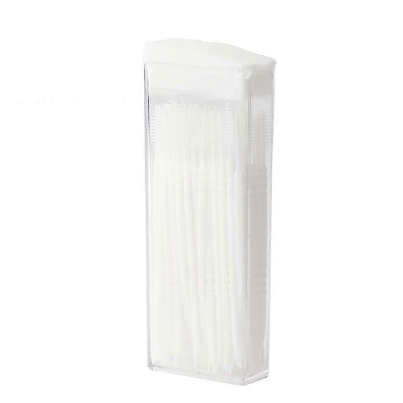 Brush Between Teeth With Plastic Disposable Toothpicks