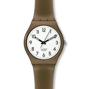 Choco-latte swatch watch for Unisex Analog Quartz with GC106 Plastic Bracelet