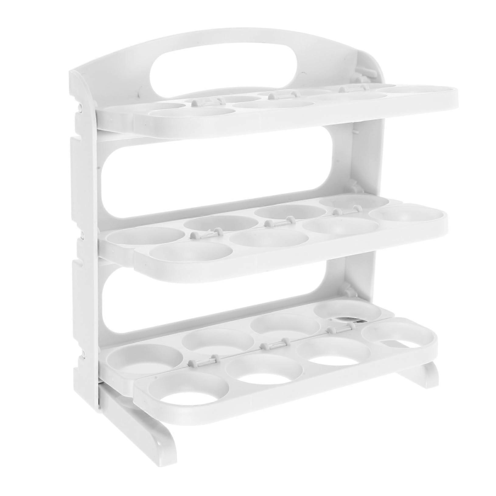 Rolling Egg Dispenser Organizer for Refrigerator, Break Resistant Multi Layer Egg Storage Tray
