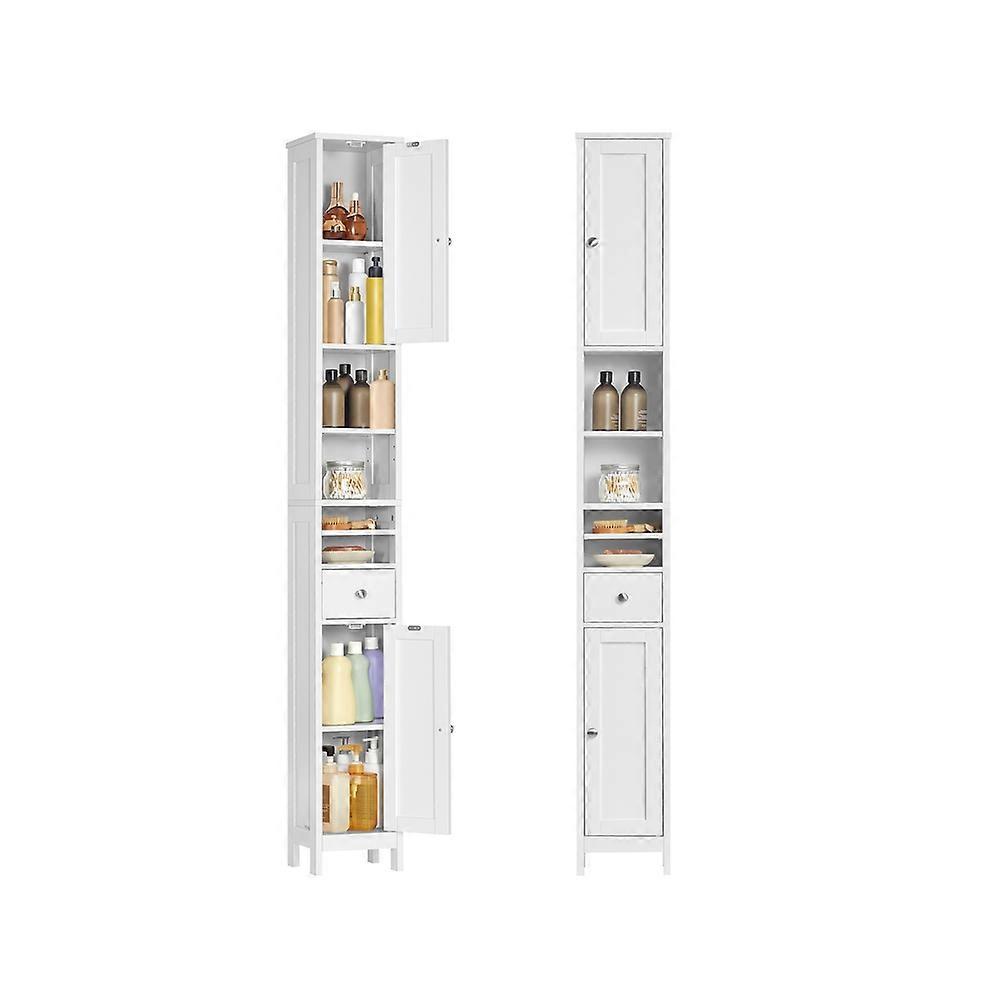Tall Bathroom Cabinet, Slim Storage, Adjustable Shelves