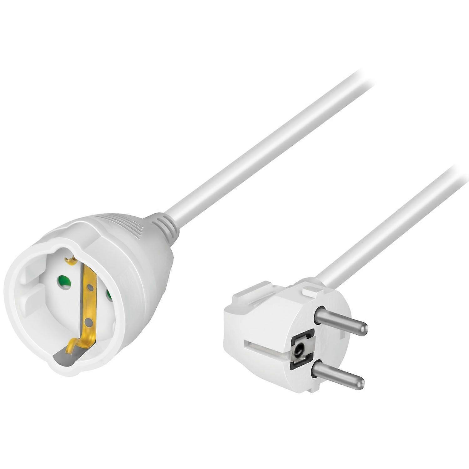 Grounded extension cable for indoor use, 2m, white
