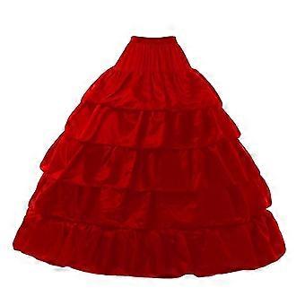 Wedding Petticoat Elastic Waist Slips Underskirt for Party White 4 Hoops@ff