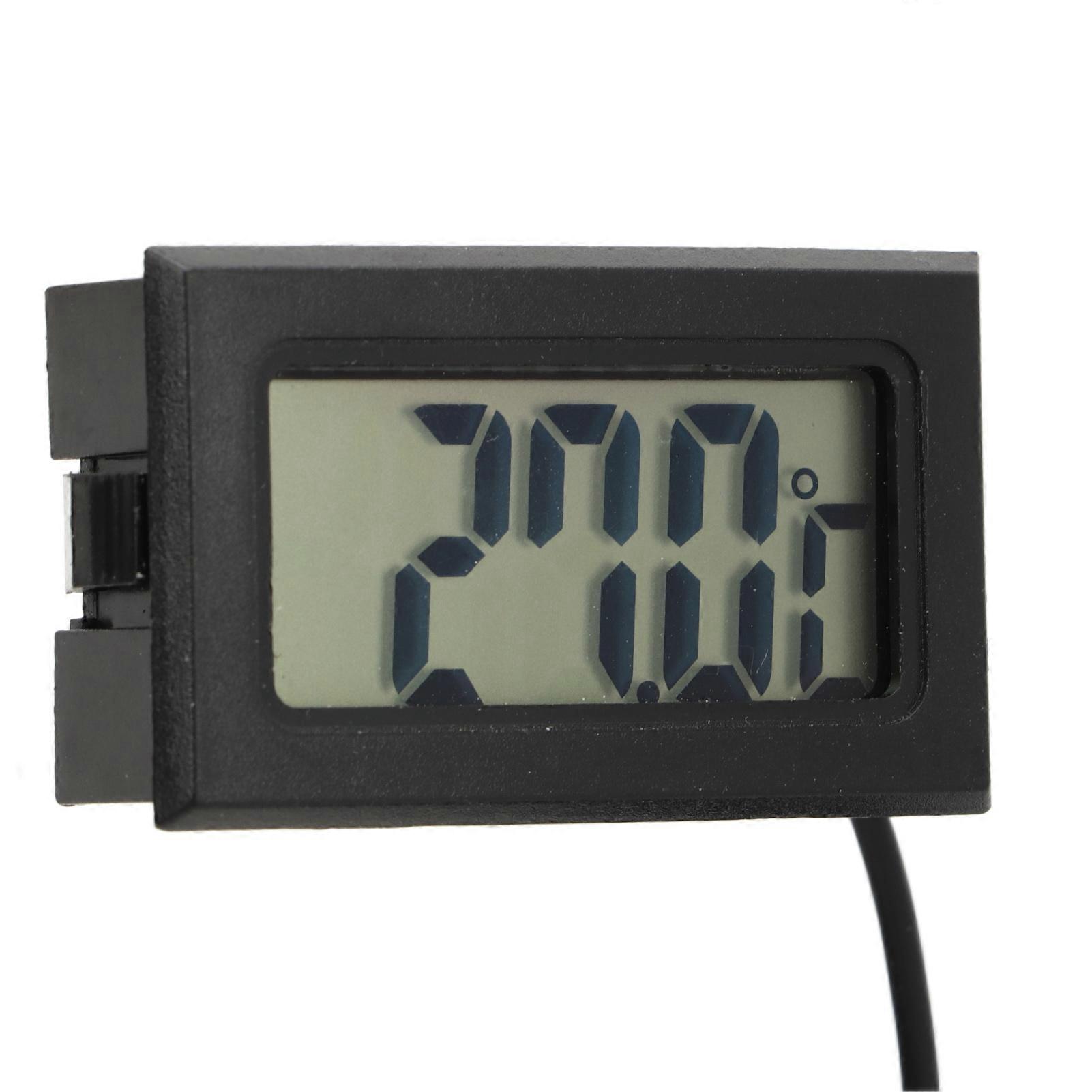 Black LCD Embedded Electronic Digital Thermometer Waterproof Probe Temperature Meter for Incubator