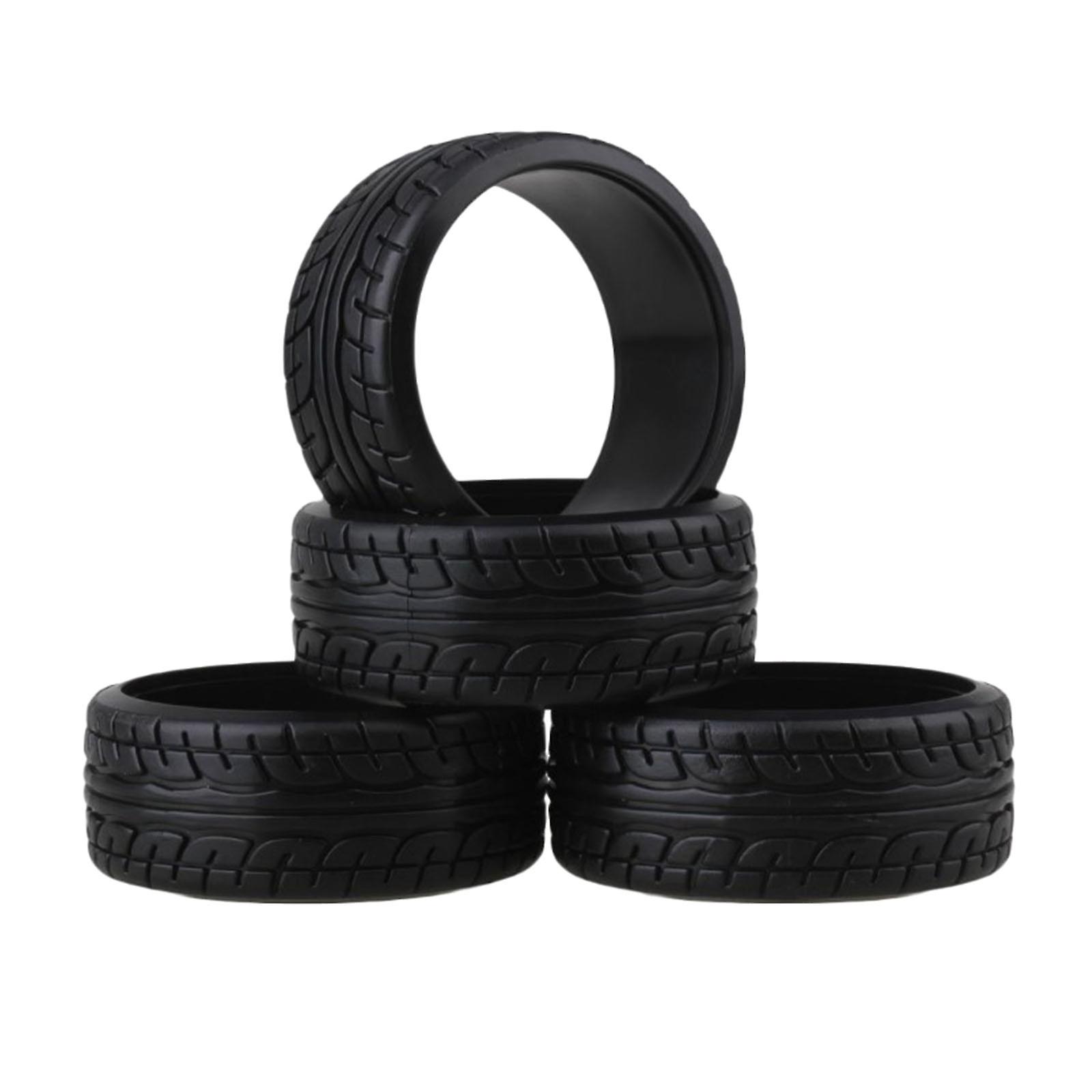 4 Pieces 1/10 Wheel Tires Shockproof Lightweight Universal for HPI TT01 TT02 D
