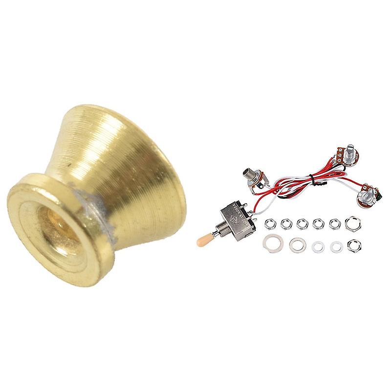 2 x End Button Strap Lock Gitarrengurte Gürtelschnallen & 1x Gitarrenkabelbaum 3-Wege-Kippschalter 1v1t 500k
