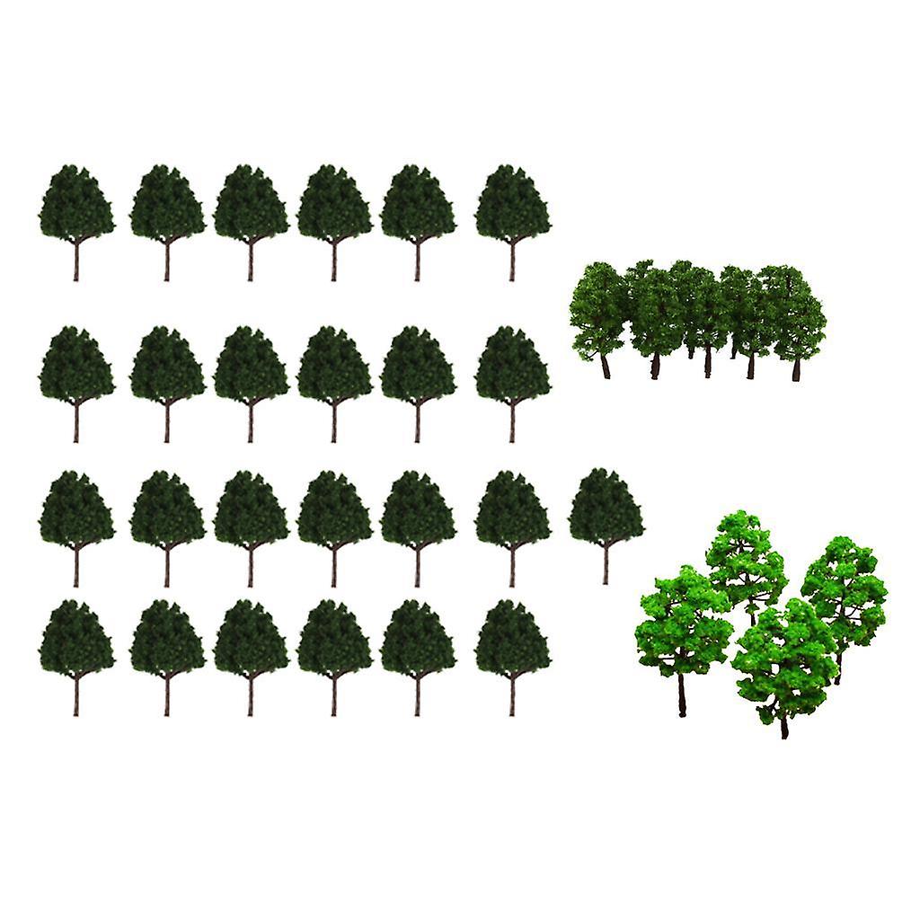 55Pieces Green Tree Model Train Railway Layout Scenery Diorama Architecture