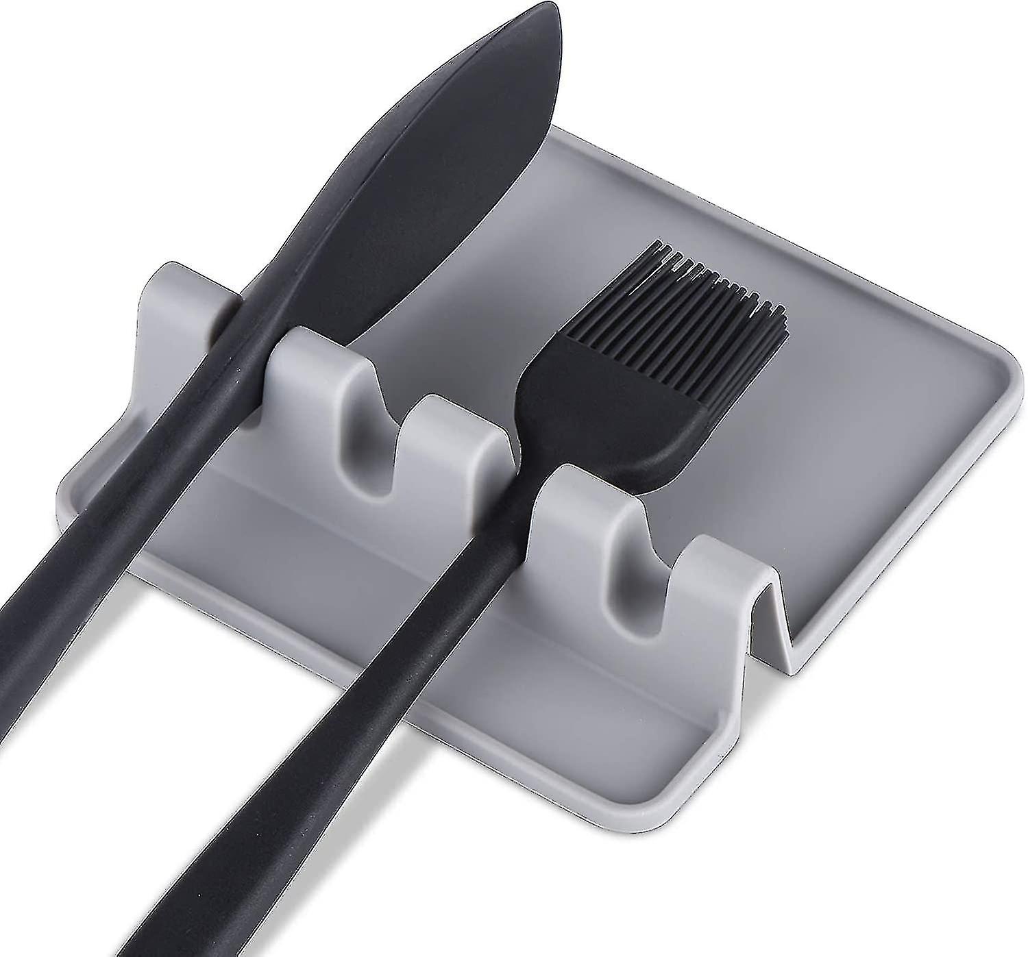 Silicone Utensil Rest With Drip Pad For Multiple Utensils, Heat-resistant Spoon Rest & Spoon Holder For Stove Top, Kitchenutensil Holder
