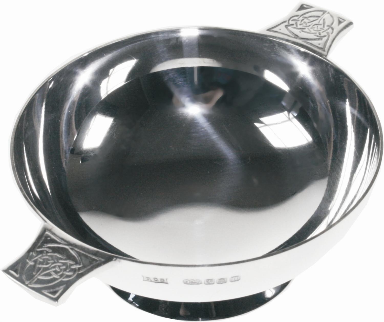 Celtic Hallmarked Silver Quaich - 3"