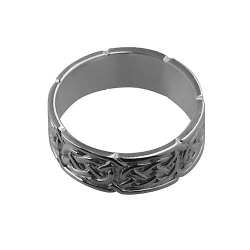 18ct White Gold 8mm Celtic Wedding Ring Size Z+1