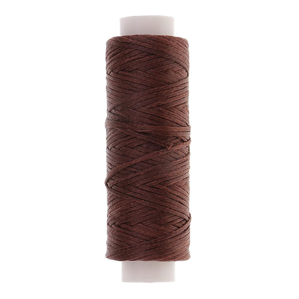 1 Roll Flat Waxed Polyester Thread Cord for Sewing Accessories Deep Brown