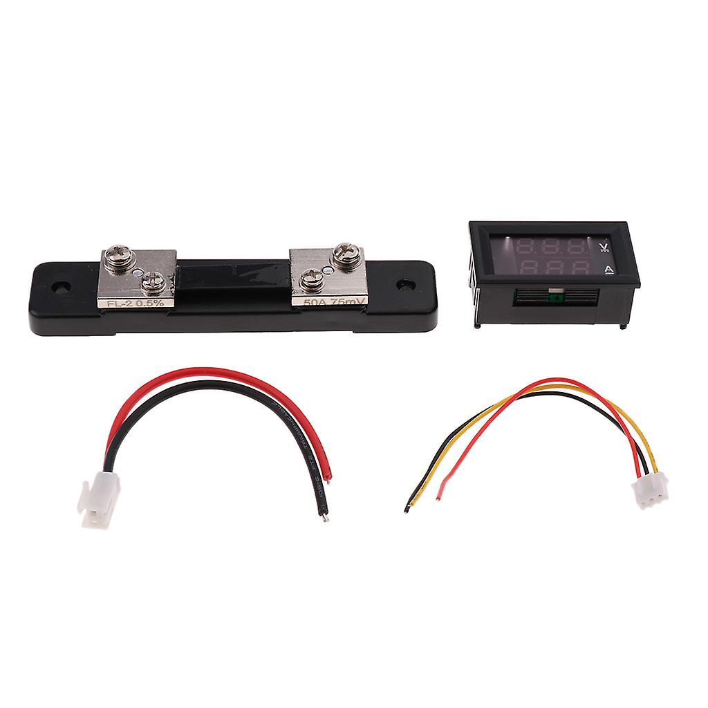 DC 0-100V 50A Voltmeter Amperemeter LED Digital Ampere Voltmeter Messgerät mit Shunt