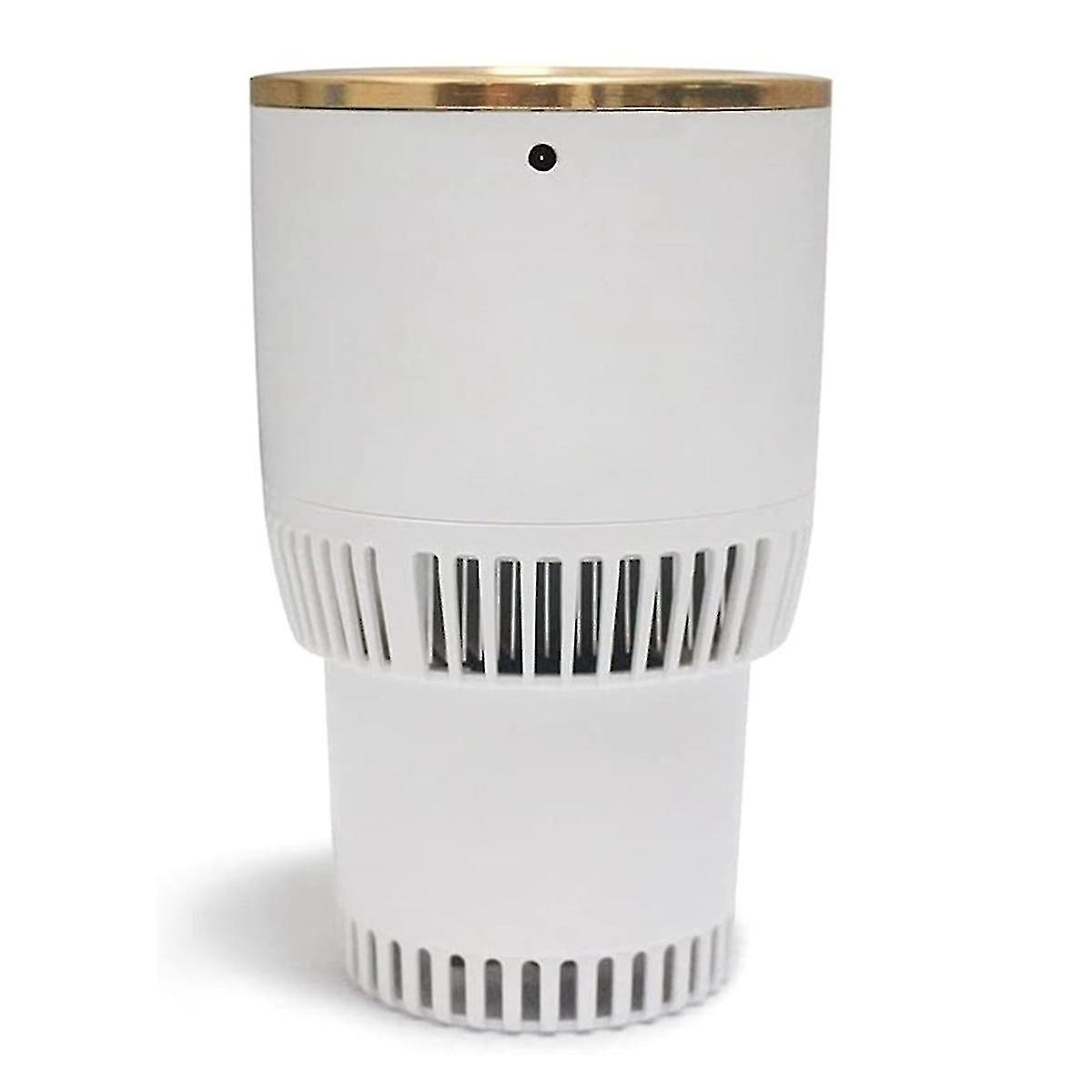 Car Cup Holder Heating Cooling Drinks Smart Cooler Warmer (white)