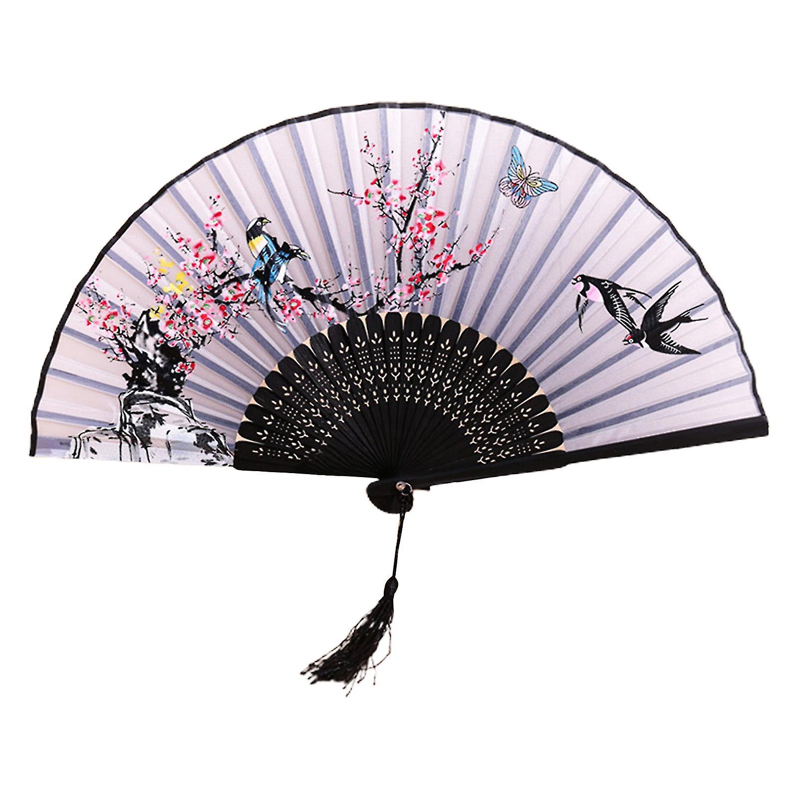 Folding Fan Anti-deform Foldable Smooth Opening Not Easily Scattered Stable Fan Shaft Hollow Ancient Style Dancing Fan Cosplay Supply