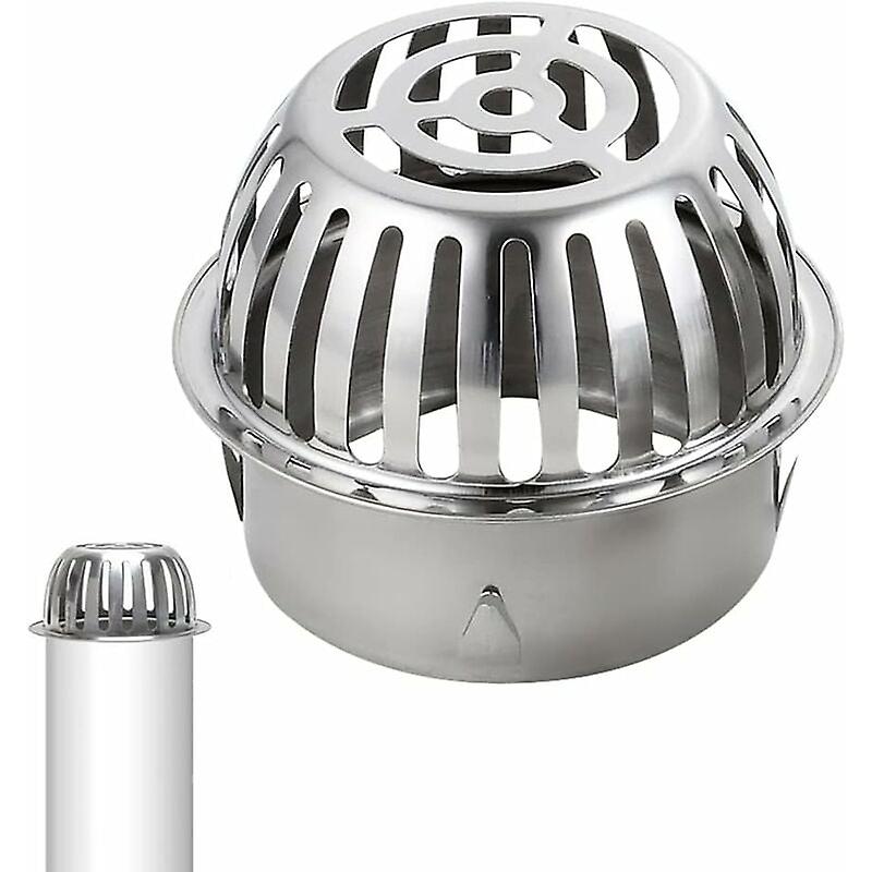 304 Stainless Steel Gutter Leaf Guard - Gutter Guard - Leaf Catch Filter for Roof Pipes, Leaves, Moss - Diameter: 100mm