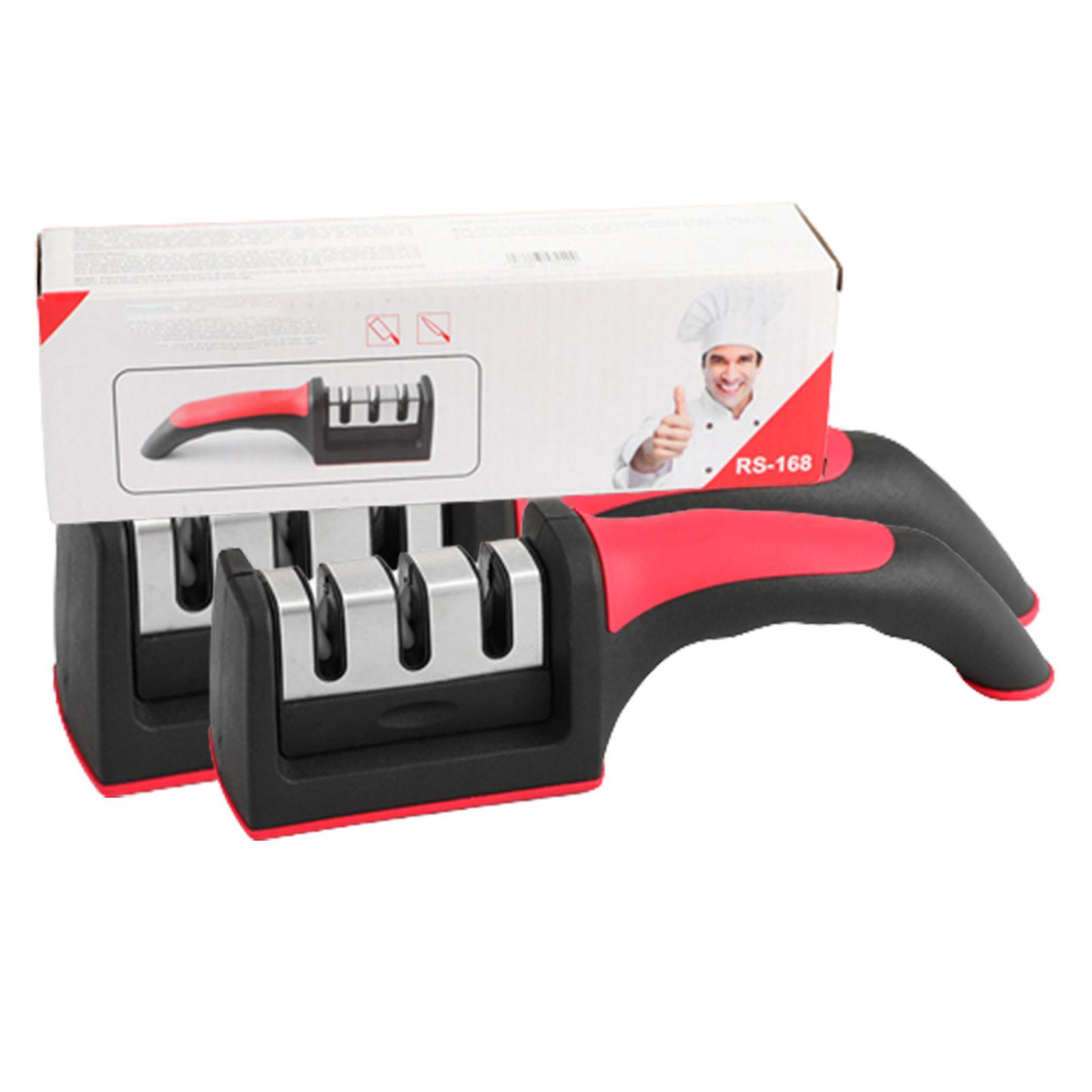 3 Stage Knife Sharpeners Manual Quick Sharpening Knife Scissors Tool For Serrated And Straight Knives