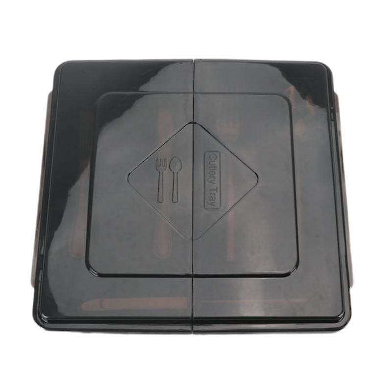 Cutlery Organizer Box with Lid Tableware Flatware Cutter & Fork Storage Box Kitchen Grid Chopstick B