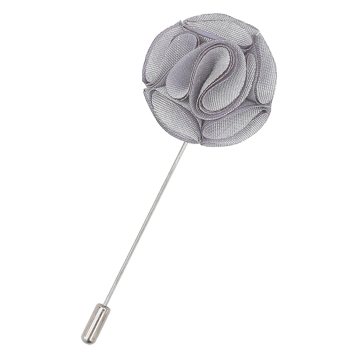 Silver Plain Shantung Lapel Pin