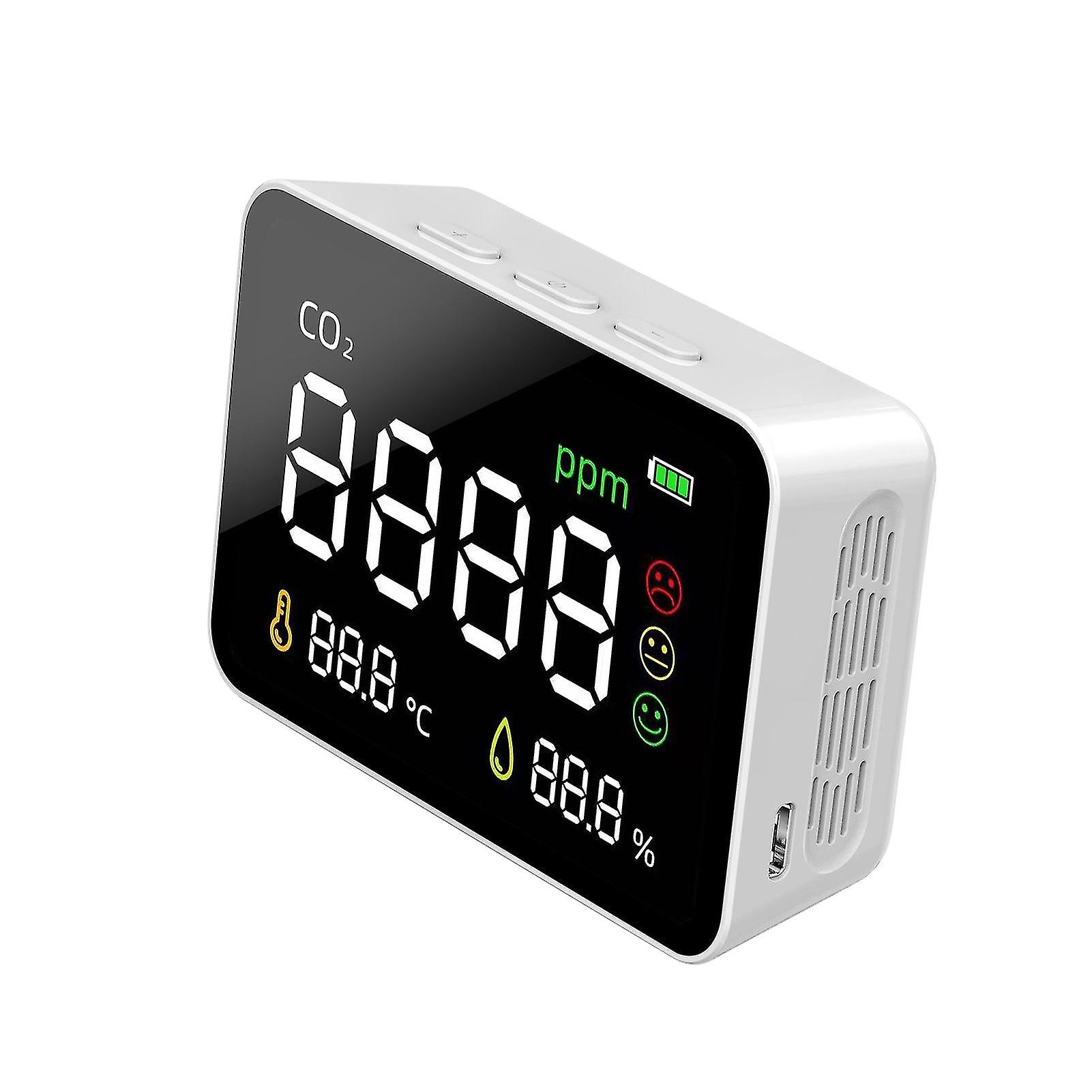 Wall Mounted Air Quality Monitor 3.5-inch Digital Co2 Detector 3in 1 Temperature Humidity Co2 Tester Rechargeable Carbon Dioxide