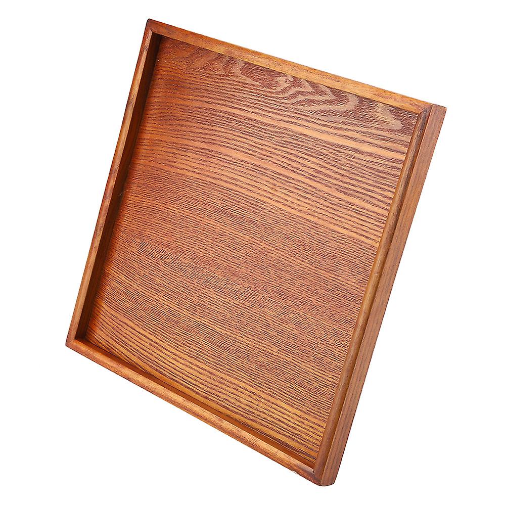 Square Solid Wood Tea Tray 30x30cm Brown Serving Plate