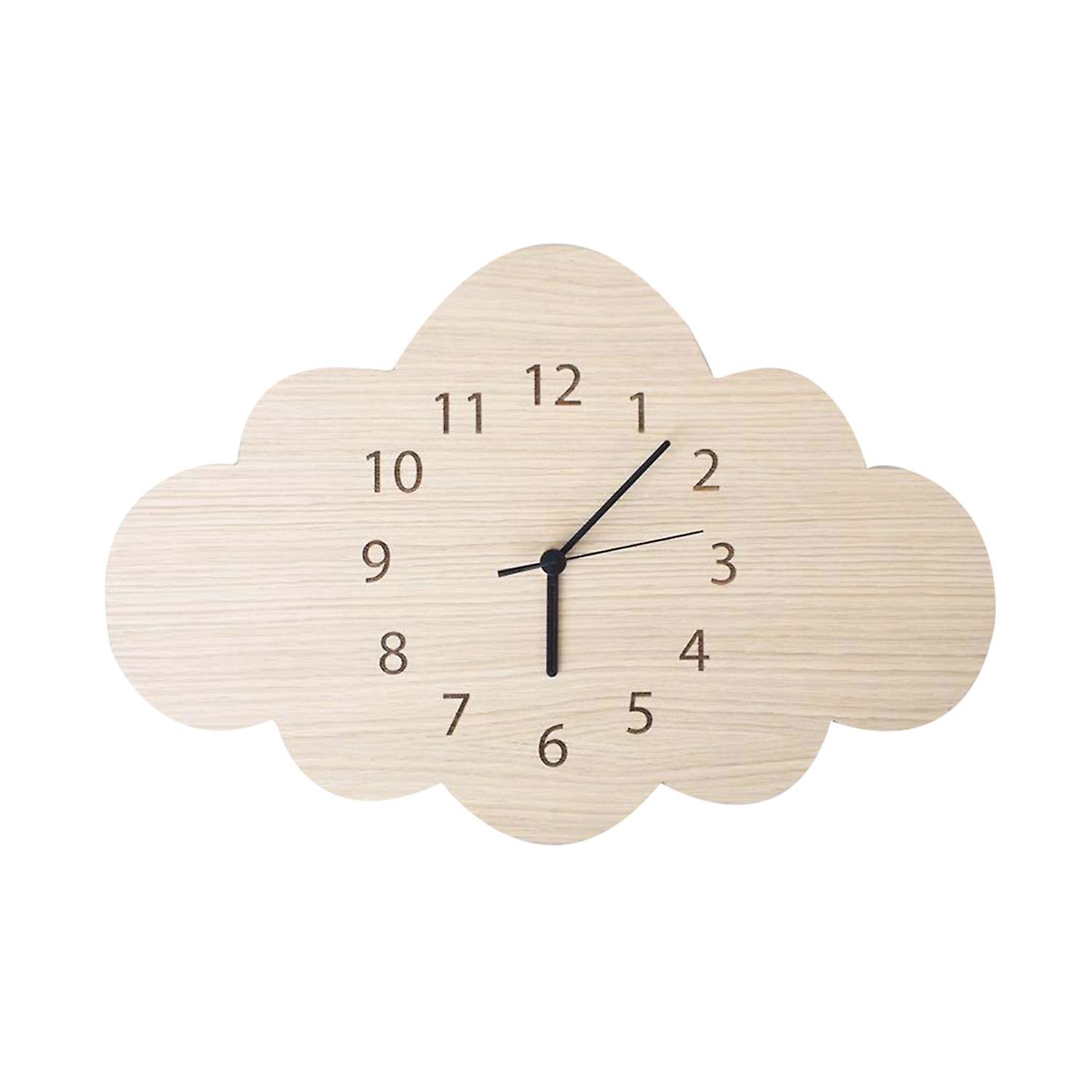 Wall Clock Creative Simple Cloud Shape Retro Big Number Clock for Household
