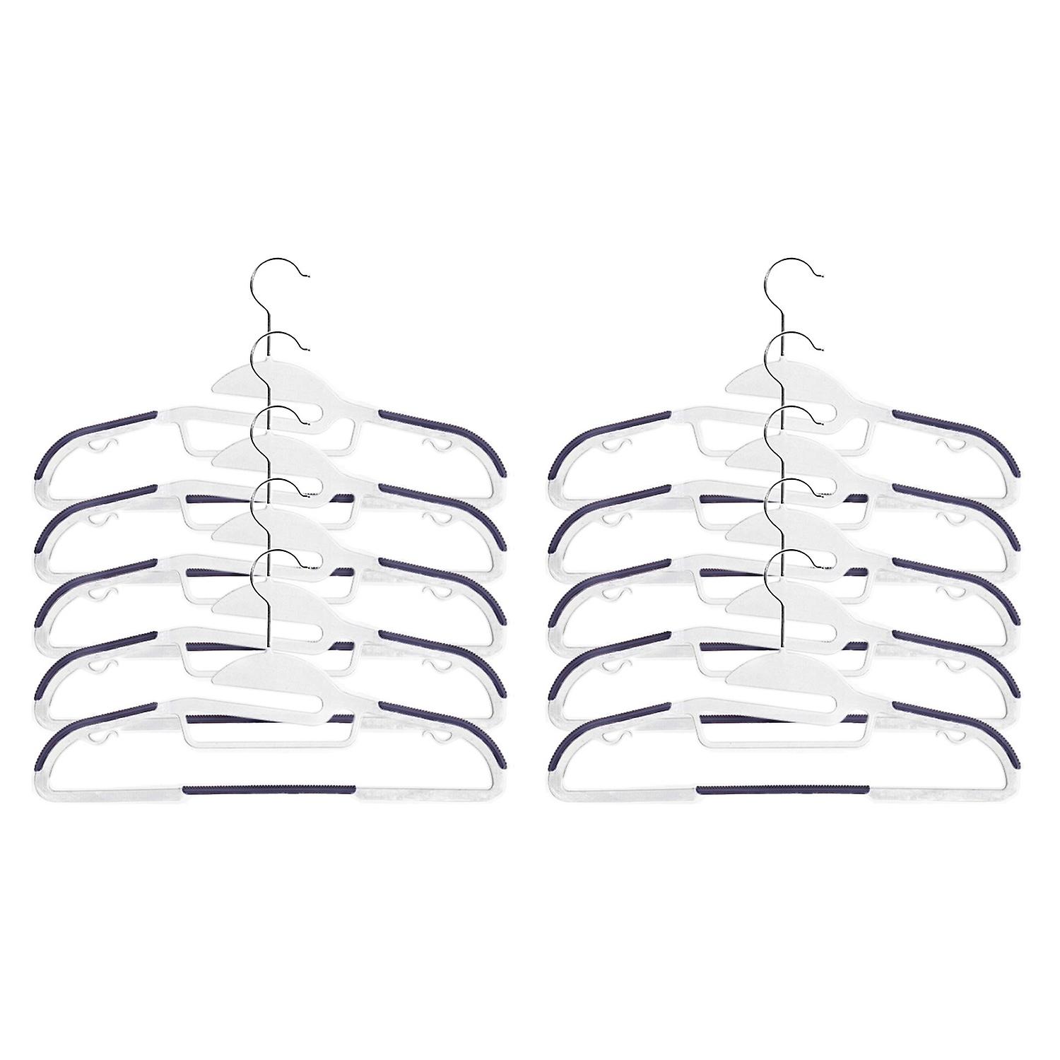 10Pcs/Set Clothes Hanger Wet Dry Dual Use Traceless Slim Heavy Duty Clothing Drying Rack