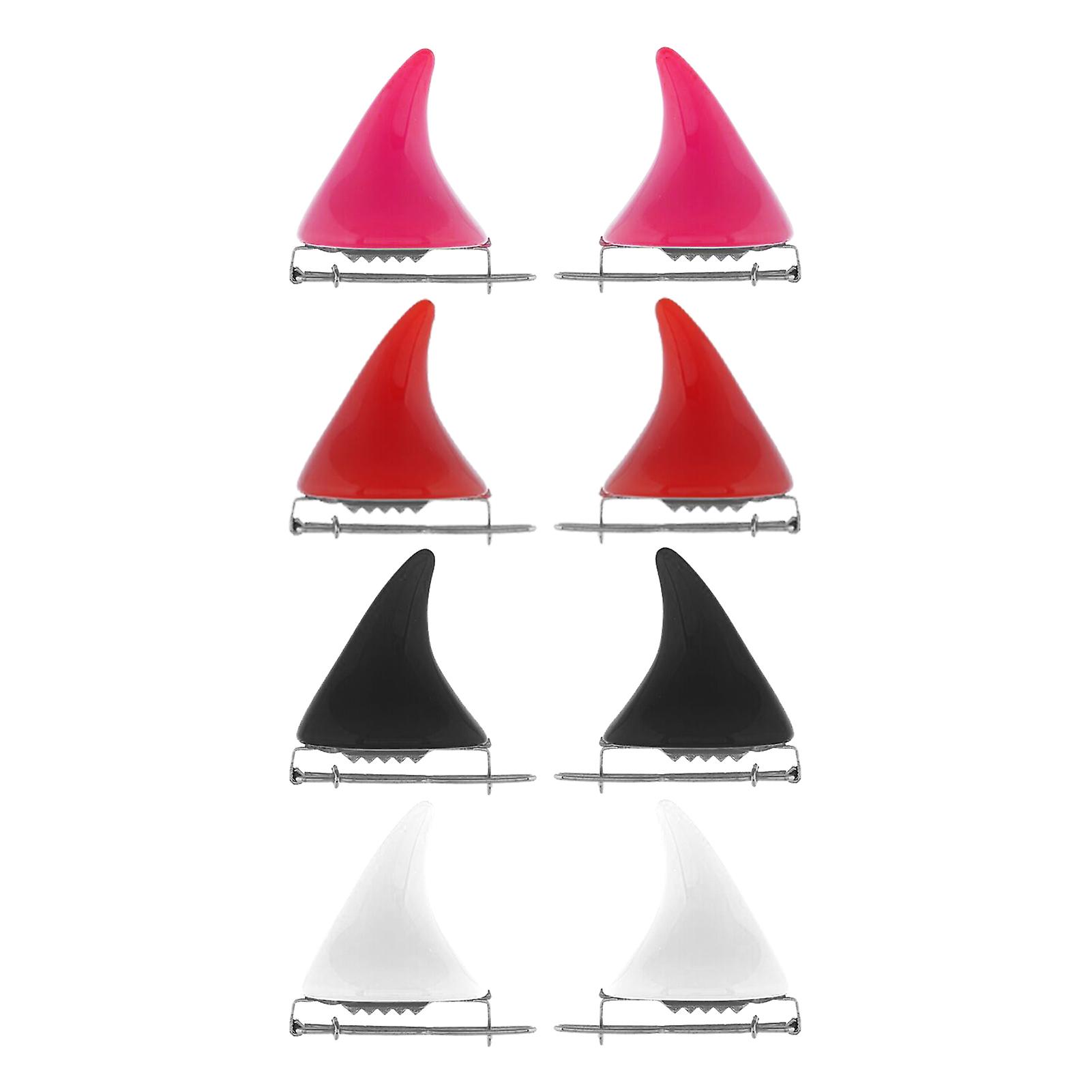 4 Pairs Small Demon Devil Horn Hair Clips Metal Clip Luminous Funny Halloween Hairpins Cosplay Costume