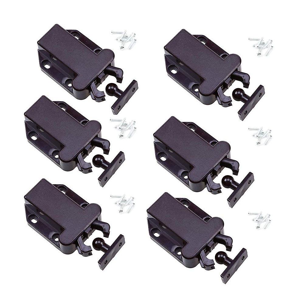 6 Pack Touch Release Cabinet Catches - Non-Magnetic Drawer Latches