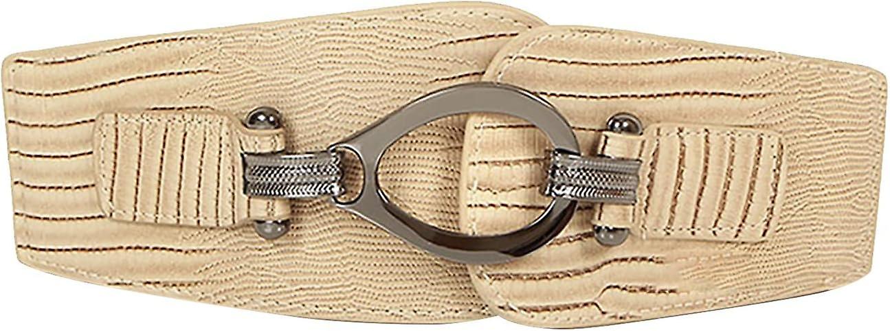 Damengürtel, breiter Gürtel aus Lederimitat mit elastischem Bund