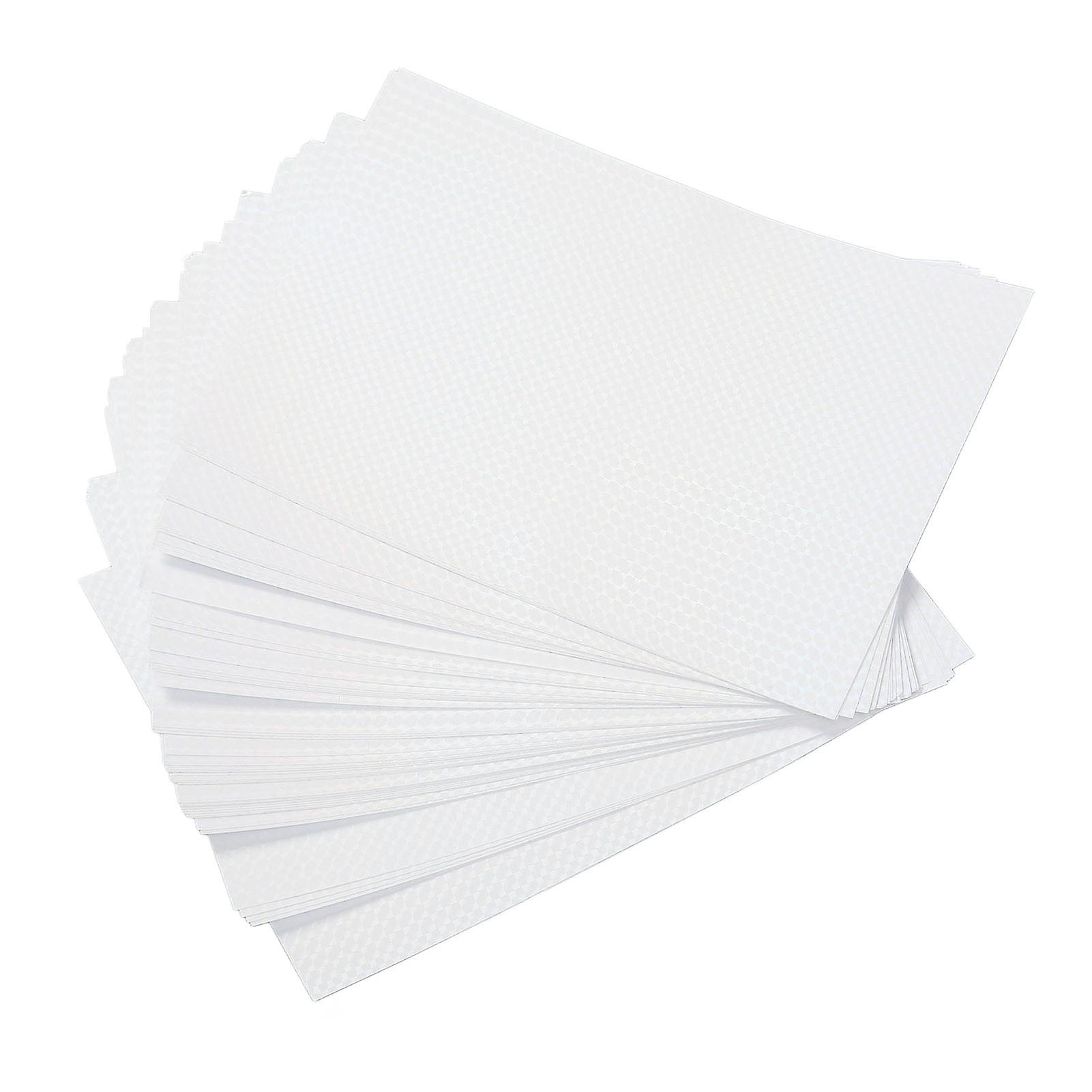 50 Sheets A4 Holographic Cold Laminate Sheet Cuttable Waterproof DIY Self Adhesive Laminating Film for Background Lattice Film