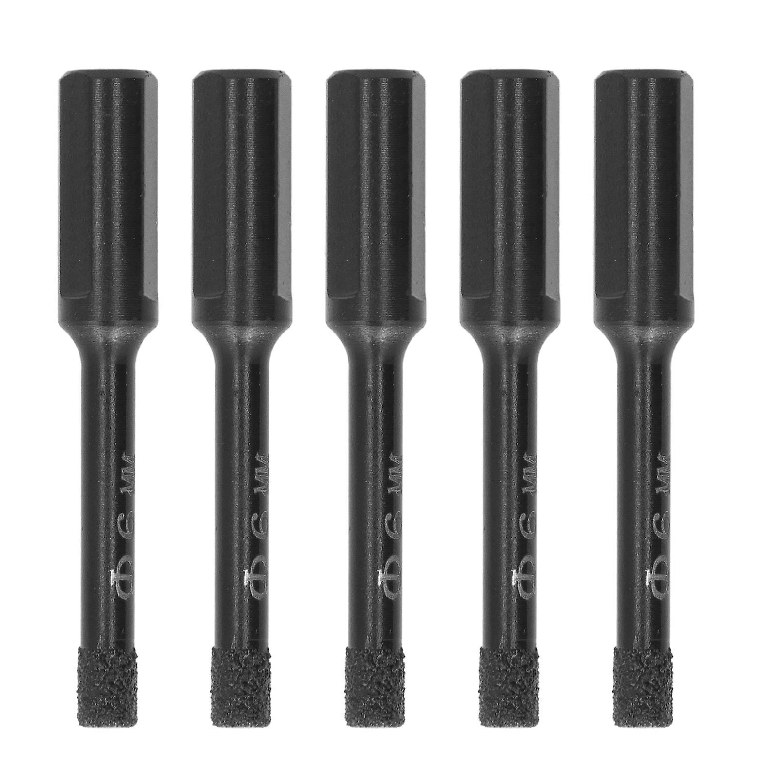 5Pcs Diamond Drill Bit Wet Dry Dual Use Clean Efficient Hole Opening Diamond Hole Saw Set for Bricks Glass Marble 6mm