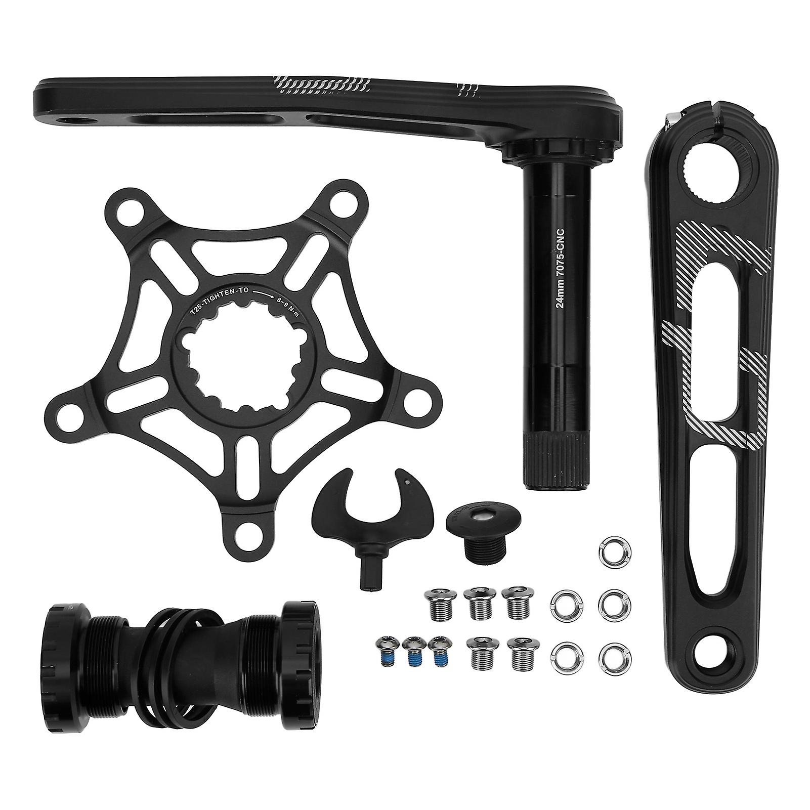 Lp Litepro Folding Bicycle Crankset Aluminum Alloy 130 BCD Bike Crankset CNC Curved Hollow Handle Single Disc
