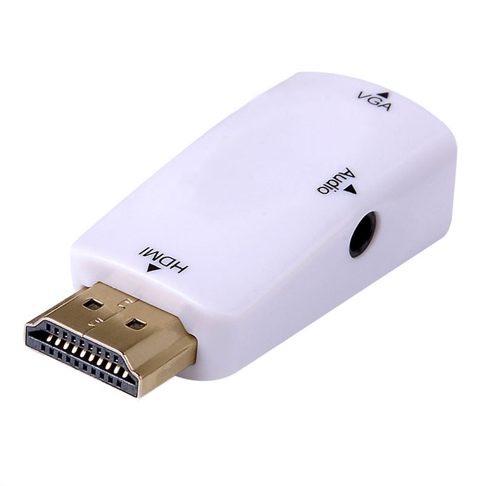 HDMI-Compatible to VGA Adapter with Audios Mobile Screen Mirroring Receiver for Laptops Computer PC
