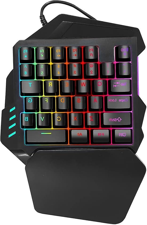 Single Hand Keyboard, Mechanical Single Hand Gaming Keyboard 35 Keys Single Hand Keypad with FN Keys