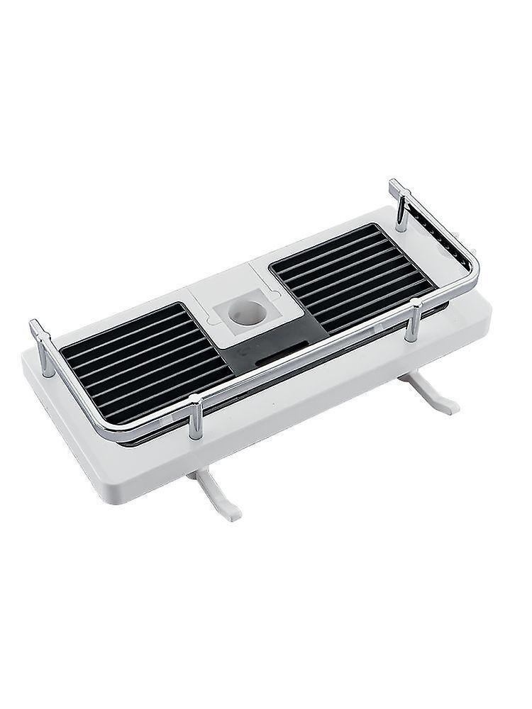 No Punch Bathroom Tray Shower Rod Storage Rack