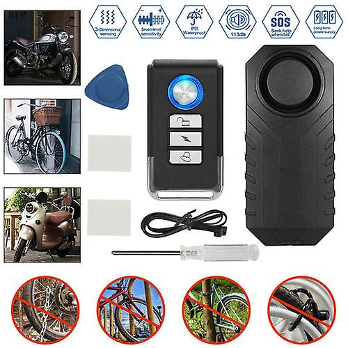 Loud 113dB Wireless Anti-Theft Vibration Motorcycle Bike Security Alarm Remote
