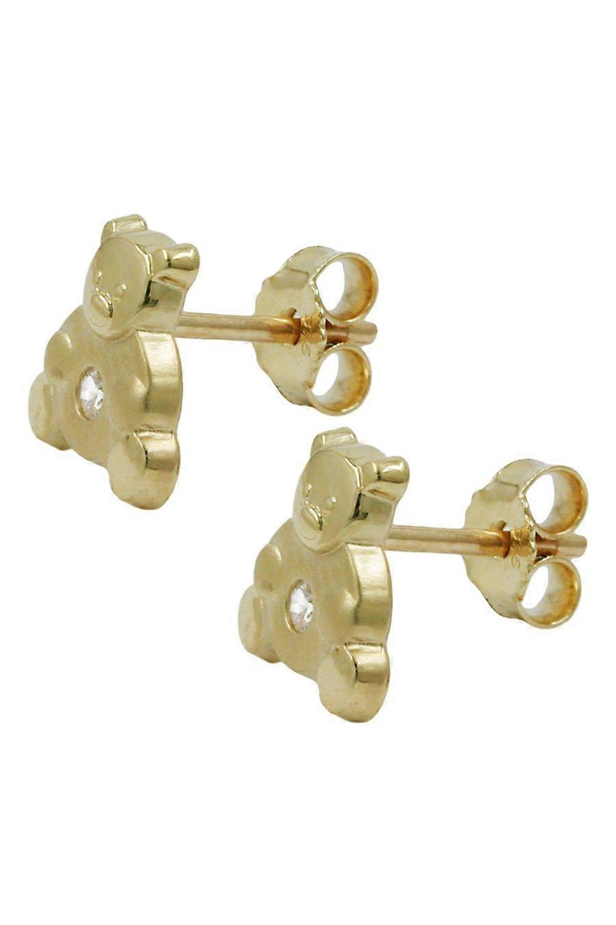 Earrings Bear Zirconia 9k Gold - Gl430305