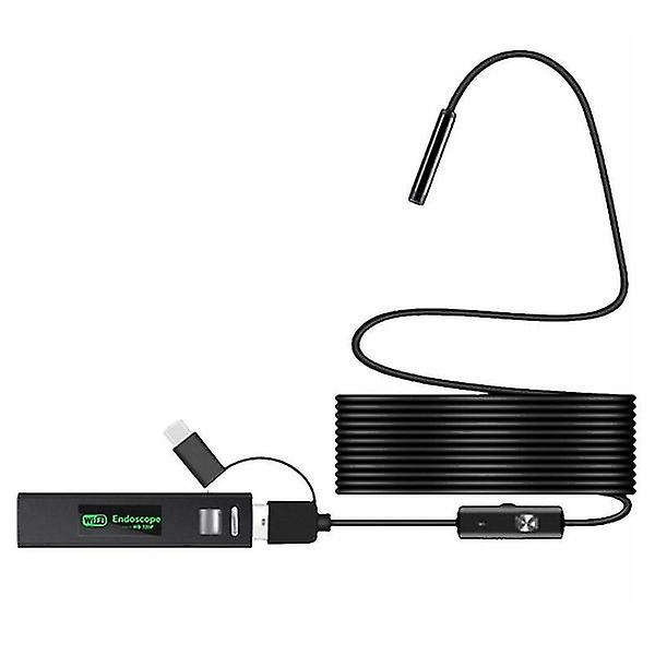 Wireless Endoscope WiFi Inspection Camera Borescope IP68 Waterproof Semi-Rigid Cable