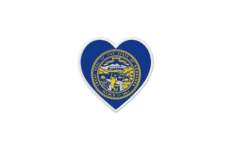 Patch badge ecusson prints thermocollant flag heart usa nebraska