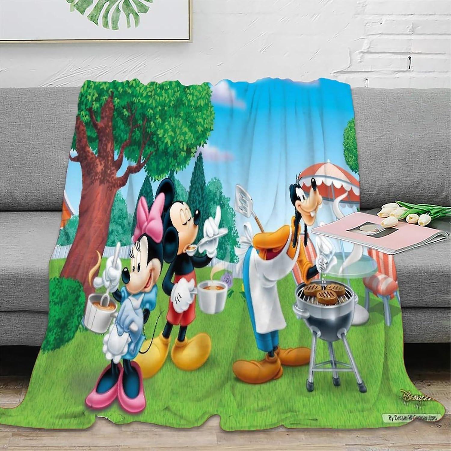 3d Print Mickey Mouse Fleece Blanket Throw for Sofa & Bed,Plush Cosy Fuzzy Blankets Travel,Super Soft And Warm Fluffy Blanket for The Four Seasons