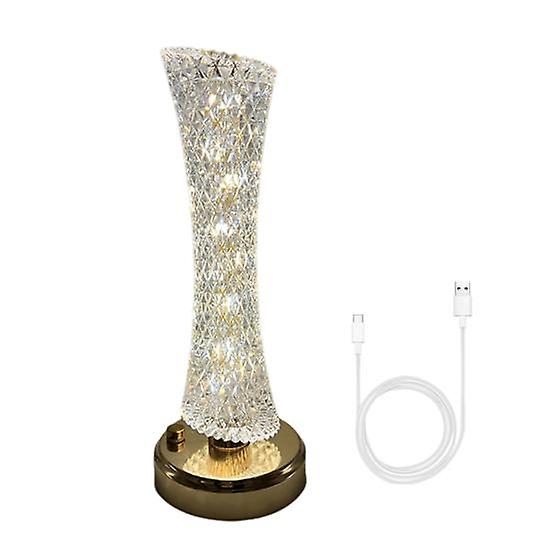 Faux Crystal Cordless Lamp 3 Color Modes Brightness Adjustable Battery Operated LED Light with Touch Control