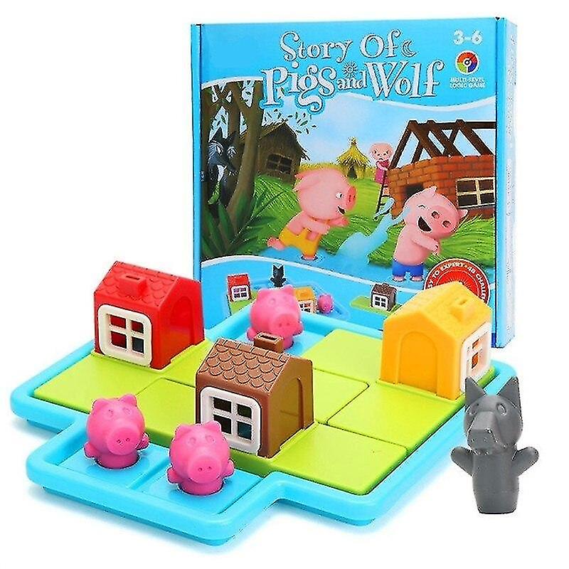 Child Smart Hide&seek Games Three Little Piggies 48 Challenge With Solution Iq Training Toys