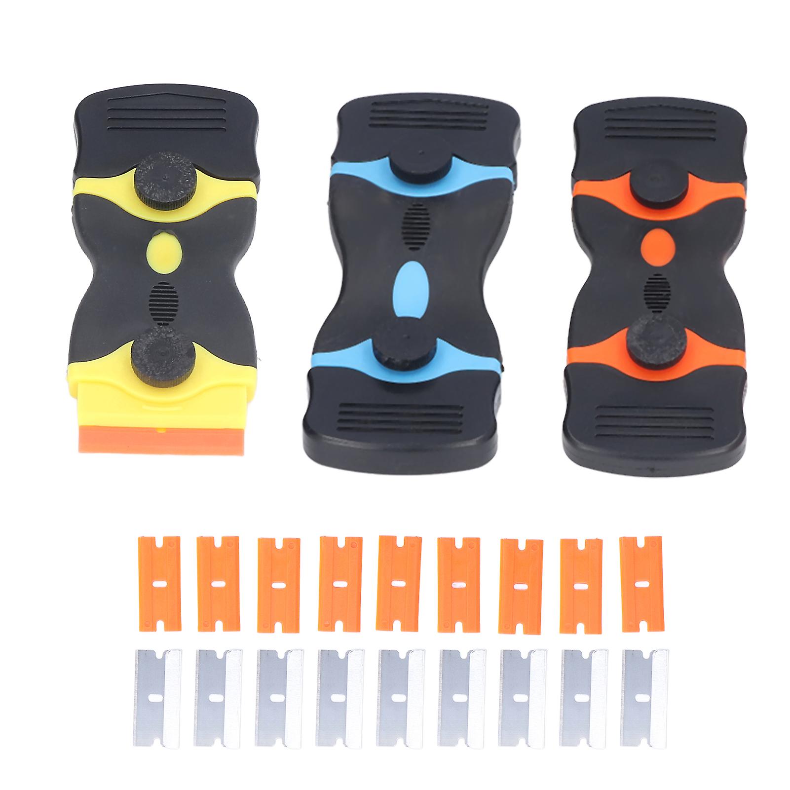 21Pcs Razor Blade Scraper Tool 2 Edge Multi Purpose Cleaning Paint Removal with Handle Blades