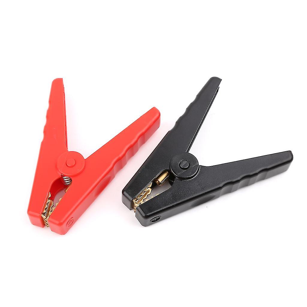 2pcs Copper Insulated Alligator Clips Red Black Testing Clamps For Car Battery C