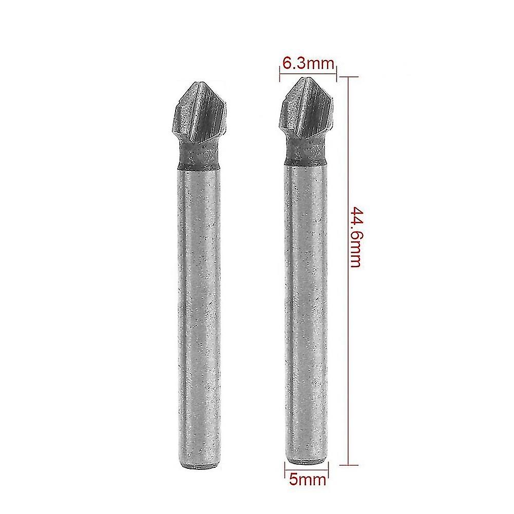 2 Pcs Hss Countersink Drill Bit 3 Flute 90 Degree Chamfering Tool Chamfer Cutter 6.3/8.3/10.4/12.4/1