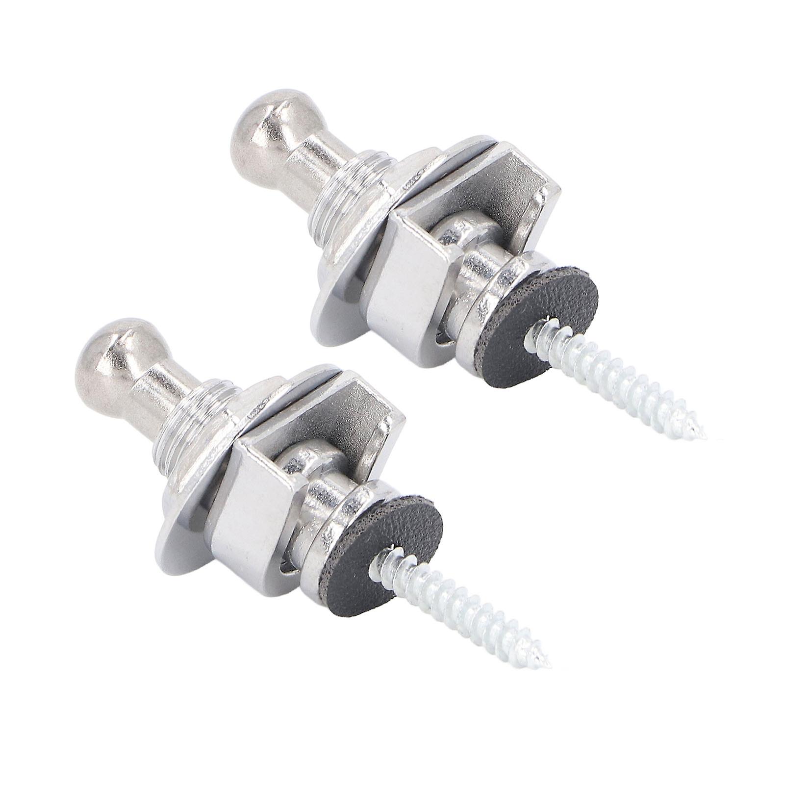 2PCS Guitar Strap Locks Metal Quick Release Retainer w/ Wrench