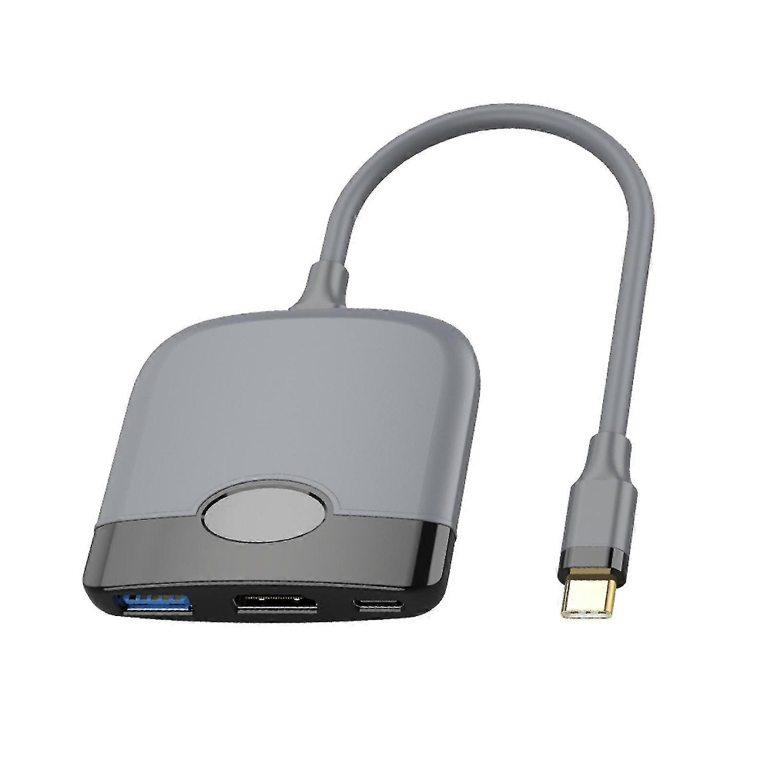 DJ1021 Docking Station 3-in-1 4K Resolution Portable HDMI-compatible PD USB3.0 Splitter Hub Adapter 