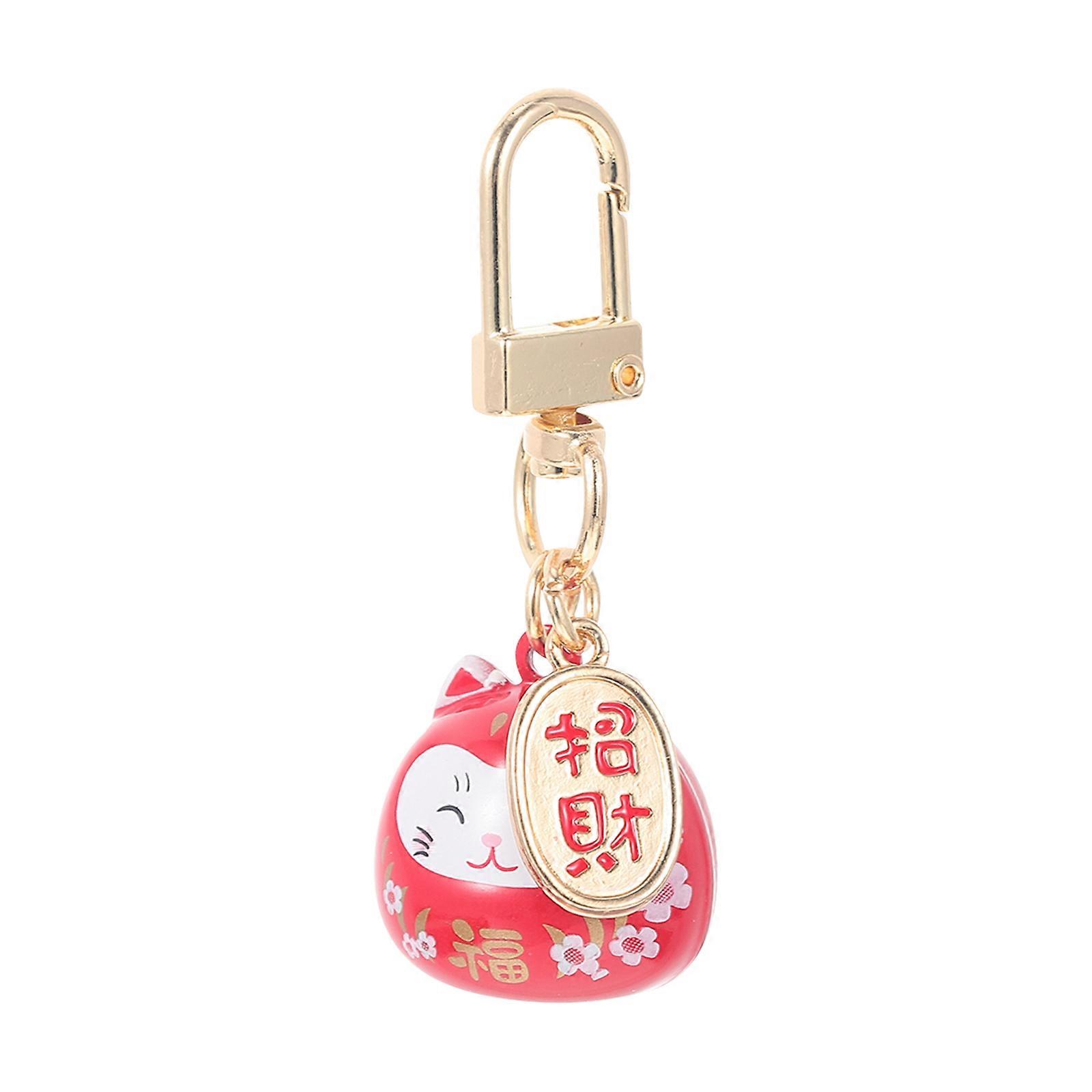 Keychains Car Keys Feng Shui Keychain Maneki Neko Miniature Car Keychain Lucky Cat Key Ring