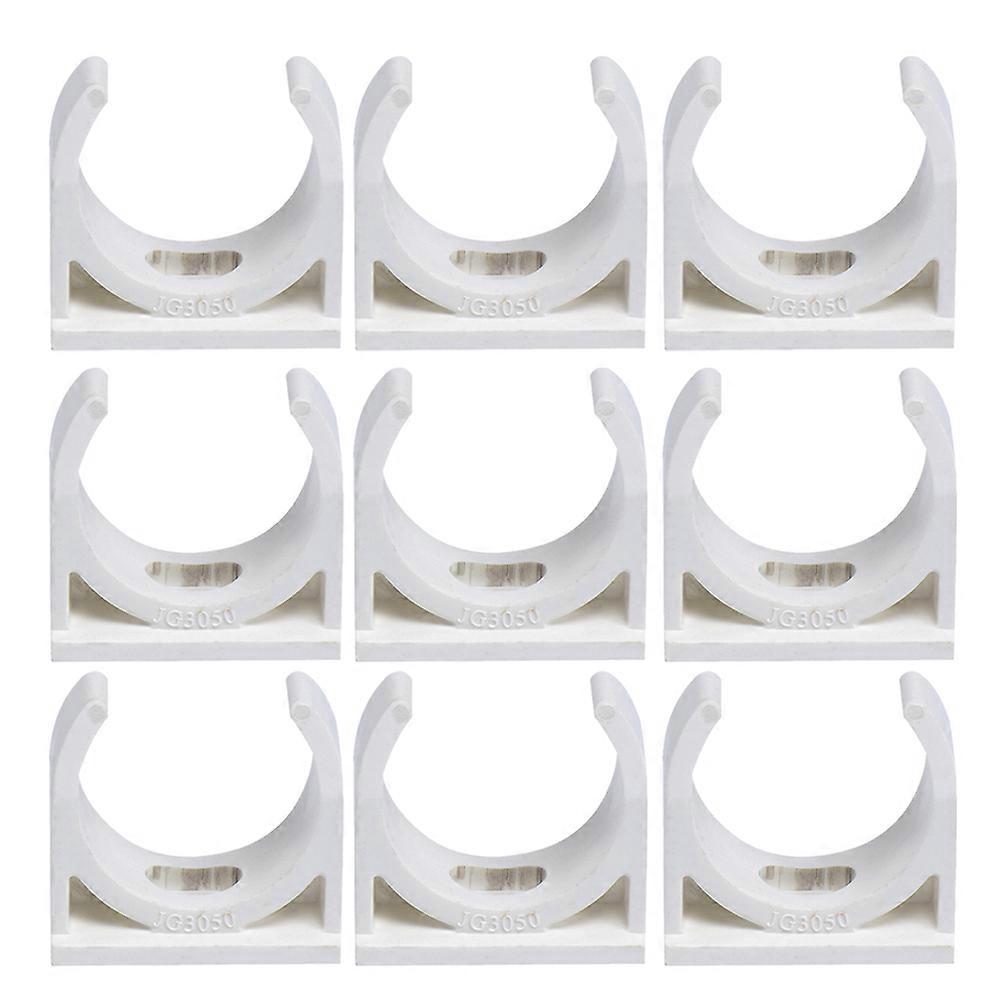50pcs U Shape 20MM Pipe Clamp Fixed Pipe Support Riding Horse Clamp Clasp (White)