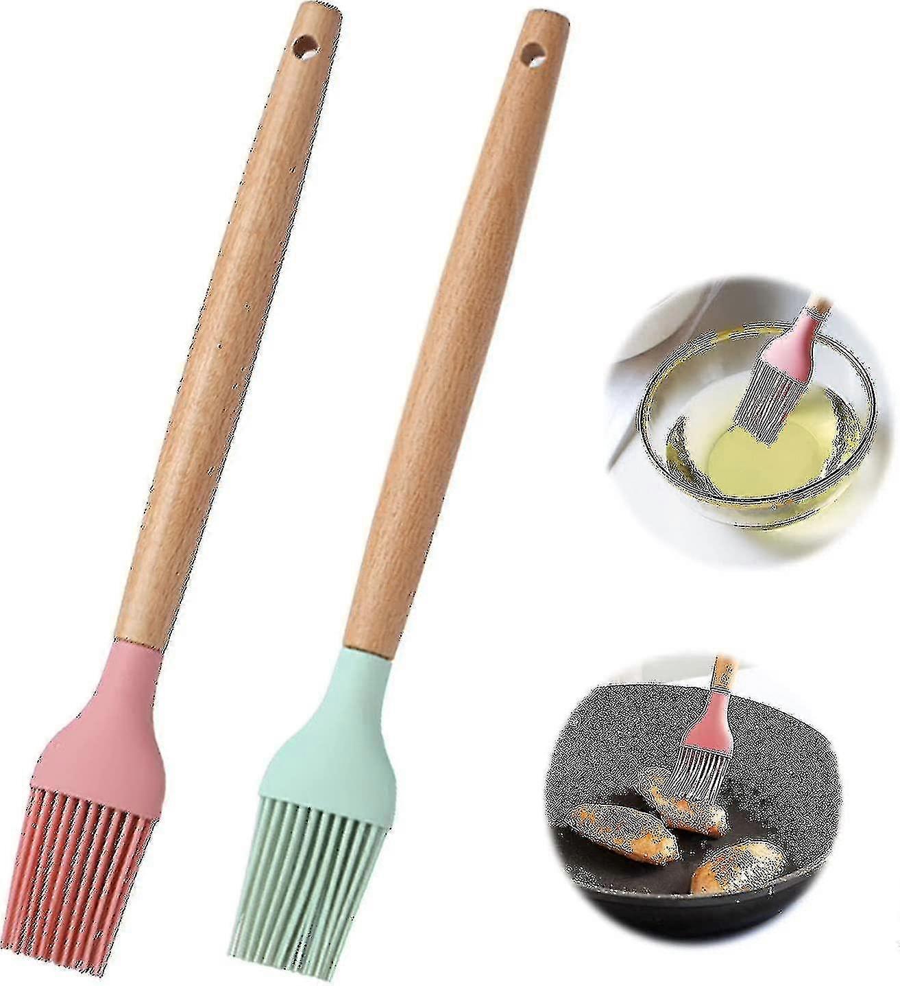 Set Of 2 Silicon Ng Brush - High Temperature Ance Silic Grill Brush Soft Bri